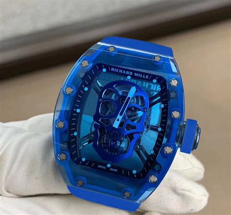 richard mille rm 52-01 blue sapphire skull tourbillon|richard mille rm052 manual.